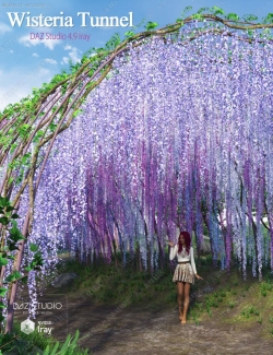 唯美簇拥多组紫藤花长廊3D模型