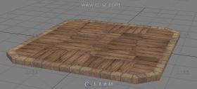 一个木板平台3D模型
