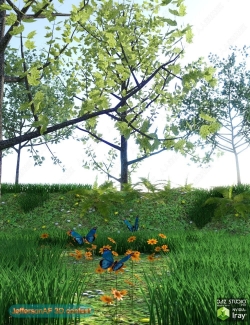 多种清脆茂盛生机勃勃花朵树木3D模型合集