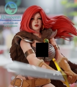 红发索妮娅《女王神剑》影视角色雕刻手办3D打印模型