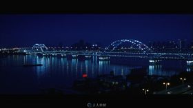 杭州大桥夜景实拍视频素材