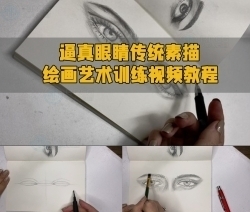 逼真眼睛传统素描绘画艺术训练视频教程