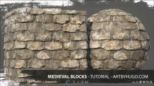 中世纪石砖贴图材质实例制作视频教程 STEAM MEDIEVAL BLOCKS SUBSTANCE DESIGNER T...