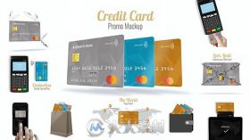 现代银行信用卡宣传促销片头视频包装AE模板 Videohive Credit Card Promo Mock-...
