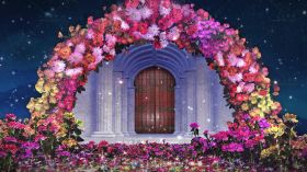 婚姻殿堂鲜花拱门LED背景视频素材