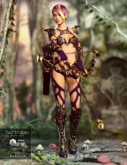 美丽性感的猎人女王装甲服装3D模型合辑