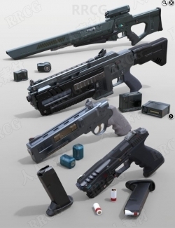 科幻战斗枪械武器道具3D模型合集