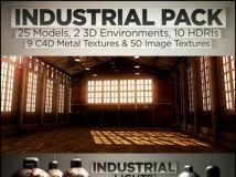 《C4D工业模型与纹理贴图整合资源包》The Pixel Lab Industrial Pack For Cinema 4D