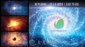 宇宙银河粒子能量风暴显示标志LOGO演绎AE模板 Videohive Galaxy Logo Reveal 12094...
