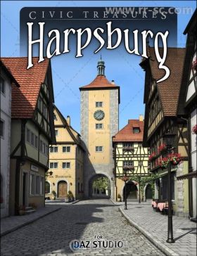中世纪巴伐利亚城市中心建筑场景环境3D模型合辑