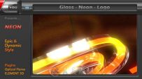 霓虹灯巨幕Logo演绎动画AE模板 Videohive Glass Neon Logo 6689040 Project for Af...