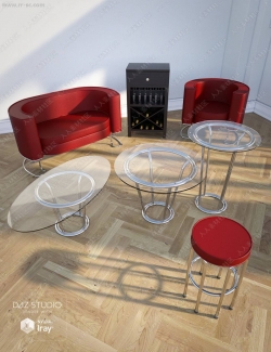 10组家庭休闲家具沙发椅子酒台3D模型