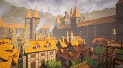 模块化中世纪城堡城镇环境场景Unreal Engine游戏素材