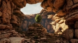 自然雕刻纹理岩石溪流场景环境Unreal Engine游戏素材资源