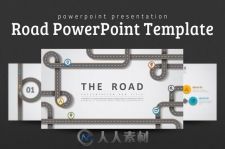 道路风格PPT展示模板CM - Road PowerPoint Template 686200