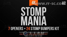 时尚动感大气文字图片快速展示影视开场视频包装AE模板Videohive Stomp Mania 2011...