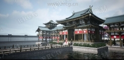 日本寺庙庙宇内外部场景细节UE4游戏素材资源