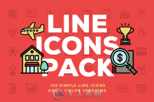 app-line表情合辑Ai模板Line Icons Pack
