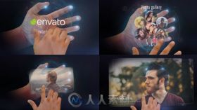 震撼高科技掌中全息图投影交互信息展示AE模板 Videohive Interactive Hand Hologr...