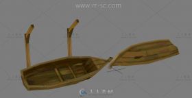 废旧的小木船3D模型