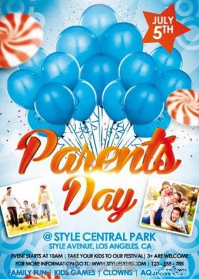 父母快乐的一天活动海报PSD模板Parents_Day_PSD_Flyer_Template