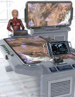 平面立体战术作战指挥屏幕台3D模型
