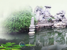 水墨荷塘中国风江南山水风情LED背景视频素材