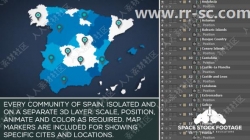 西班牙地图拼凑动态特效创意设计AE模板