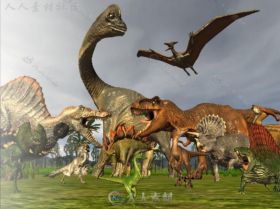侏罗纪恐龙包爬行动物角色模型Unity3D素材资源