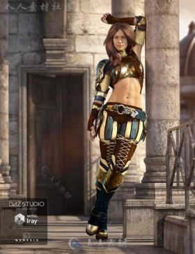 女性华丽高贵的中世纪战斗服装3D模型合辑