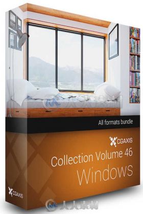 50组铝包木质窗户窗框3D模型合辑 CGAXIS MODELS VOLUME 46 3D WINDOWS