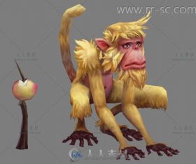 可爱的黄色小猴子3D模型