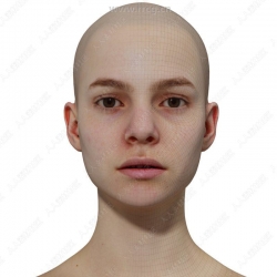 超精细女性头部扫描雕刻级3D模型