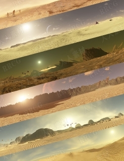 全景沙漠科幻场景3D模型合集