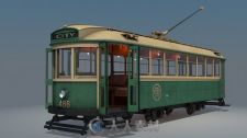 老式有轨电车火车3D模型 TURBOSQUID X-1 CLASS TRAM NO. 466 AND LOCOMOTIVE TRAIN...