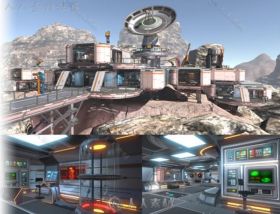 宇宙飞船场景科幻环境3D模型Unity素材资源