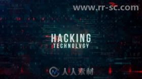 炫酷黑客代码数据网络影视片头展示视频包装AE模板 Videohive Hacking Technology ...