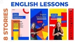 色彩艳丽版式英语课程故事展会动画AE模板
