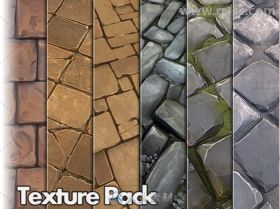 平铺石地板纹理石头贴图和材质Unity游戏素材资源
