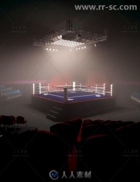完整的室内拳击场场景环境3D模型合辑